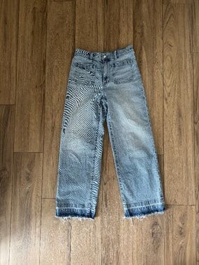 Madewell Emmett wide leg raw hem Jean size 27